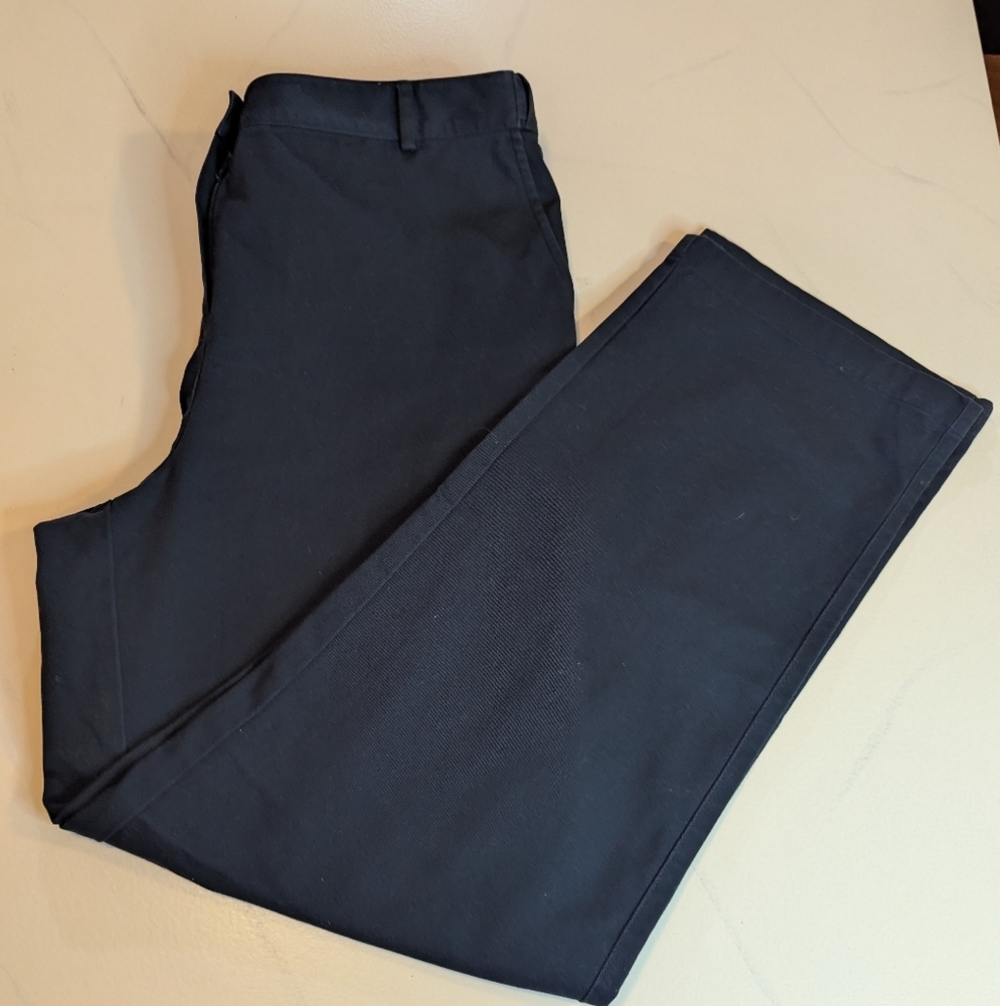 L.L. Bean Women's Navy Blue Classic Fit Straight Leg Pants, Size 14